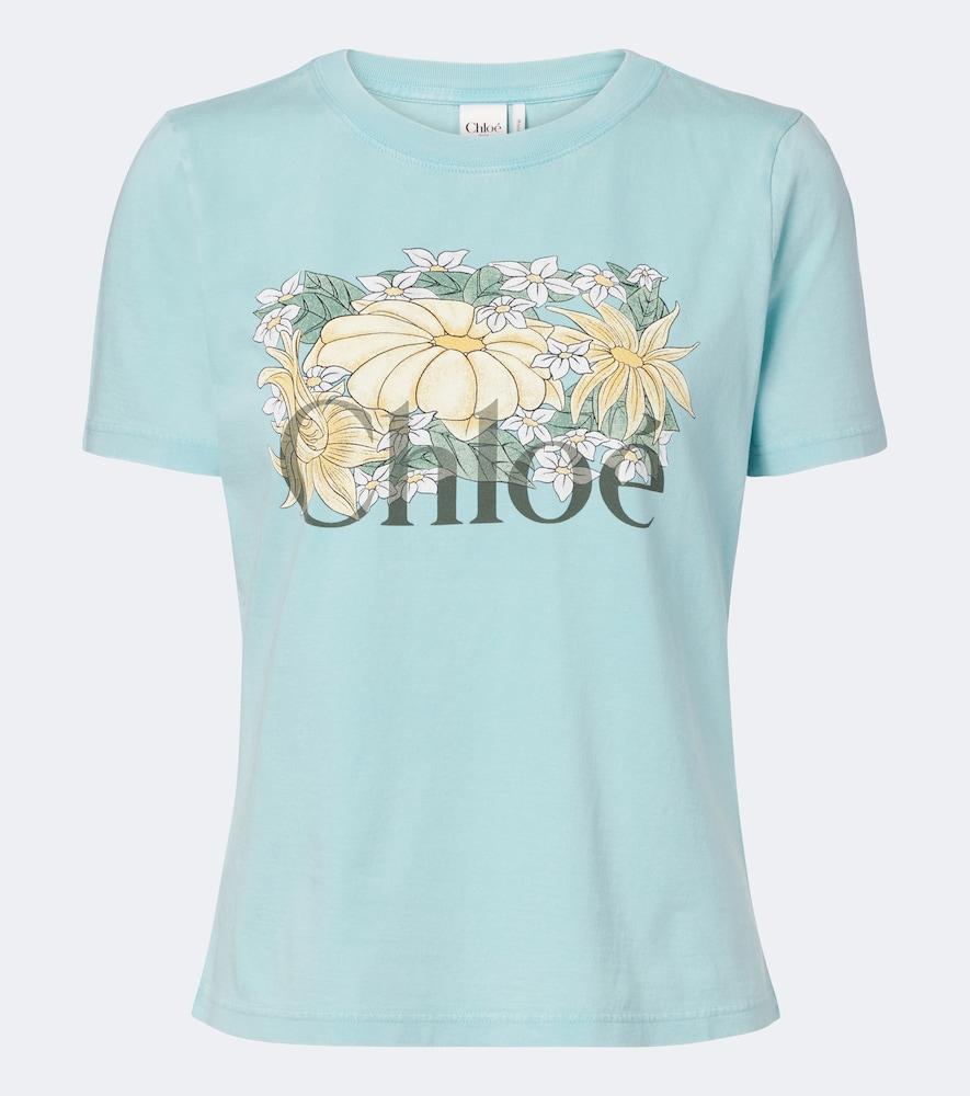 chloé logo printed cotton jersey t-shirt
