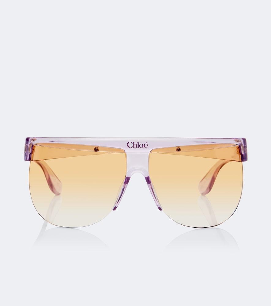 chloé logo shield sunglasses