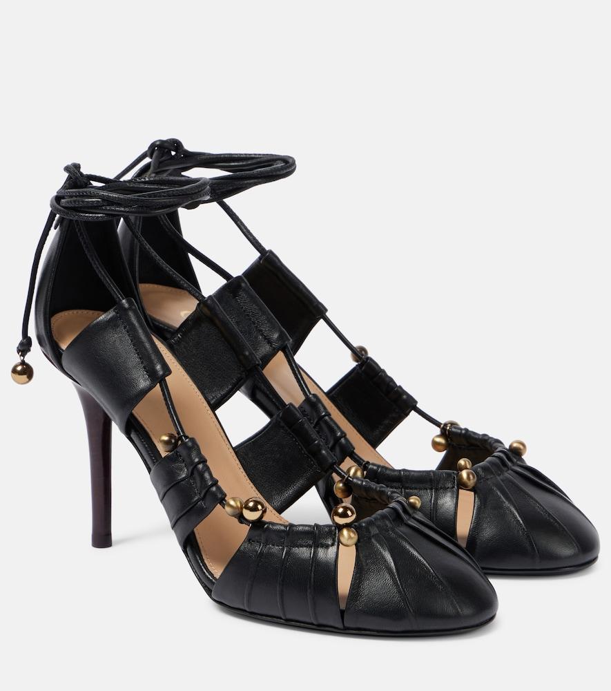 chloé luna leather pumps