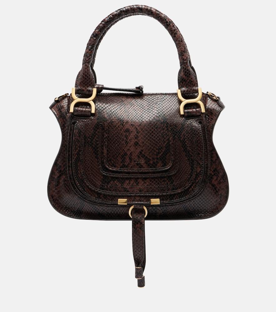 chloé marcie small leather top-handle bag