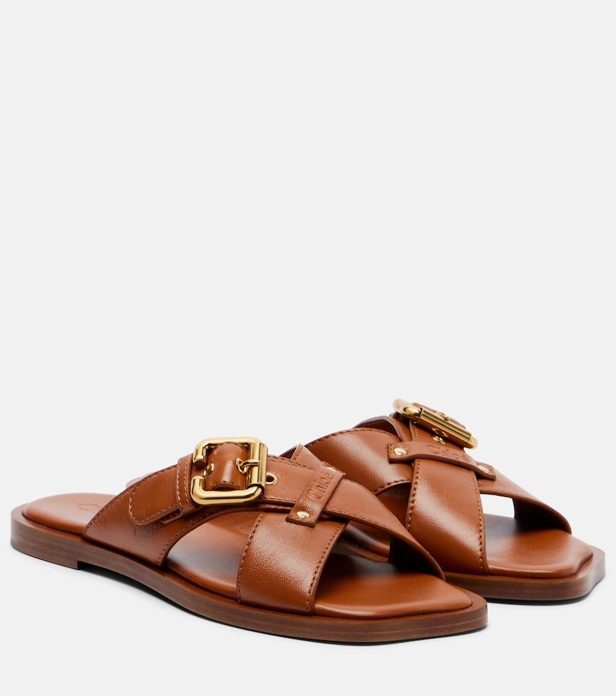 chloé nil leather slides