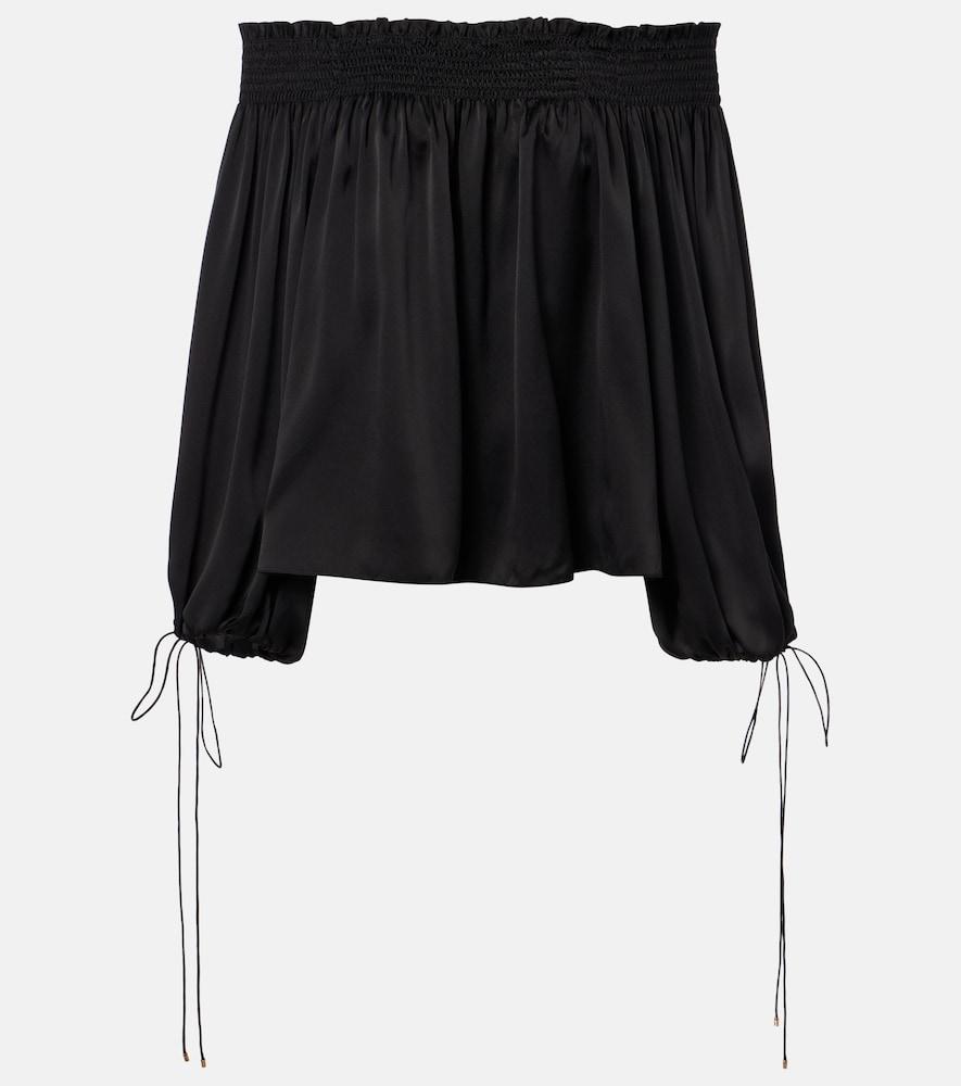chloé off-shoulder silk satin top