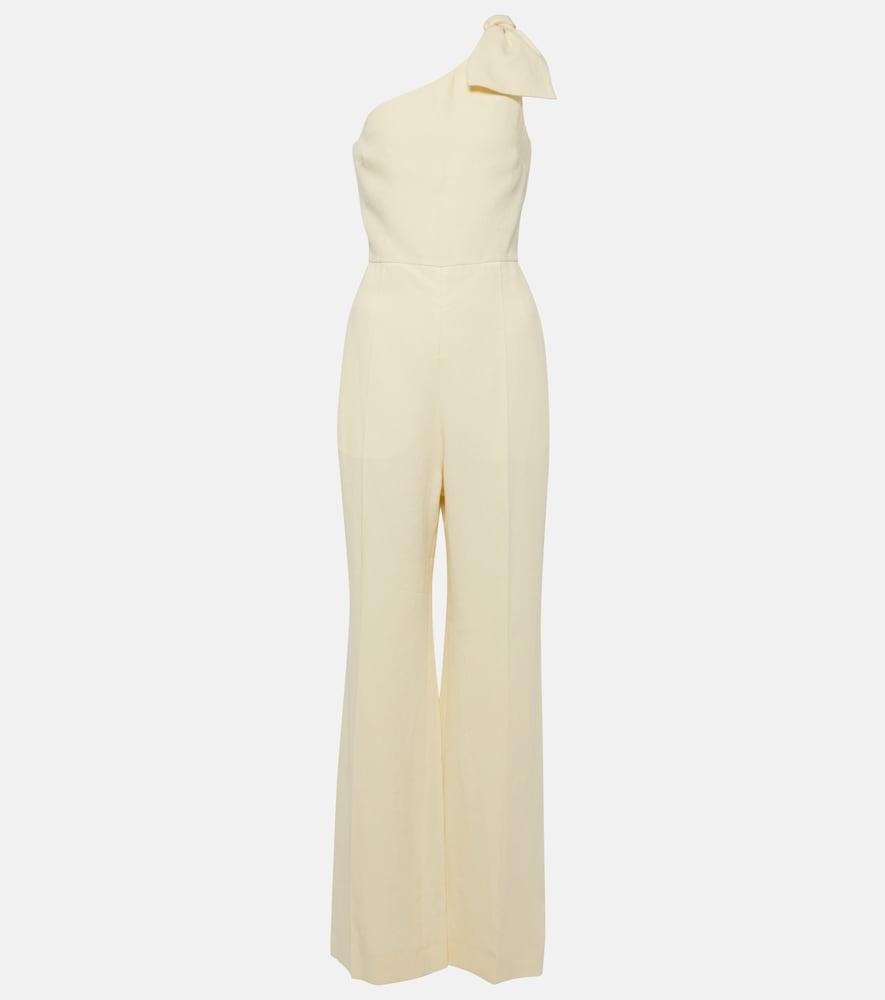 chloé one-shoulder linen jumpsuit