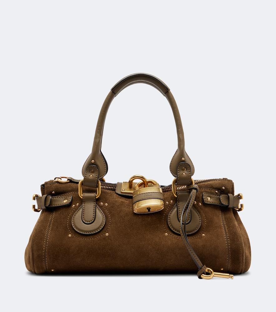 chloé paddington suede shoulder bag