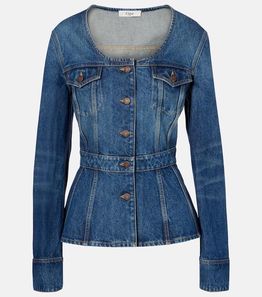 chloé peplum denim jacket