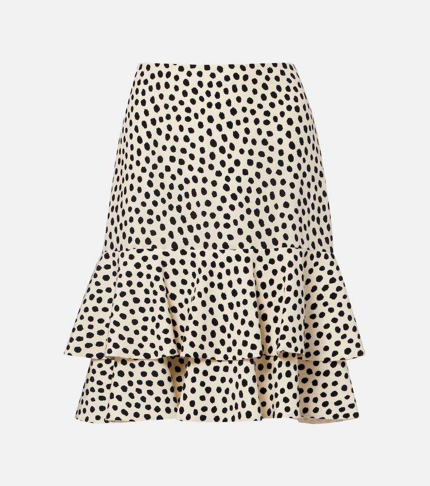chloé polka-dot tiered silk miniskirt
