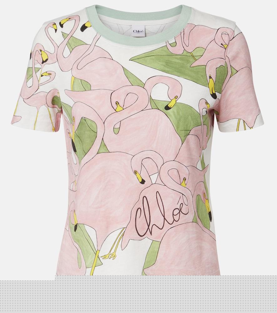 chloé printed cotton jersey t-shirt