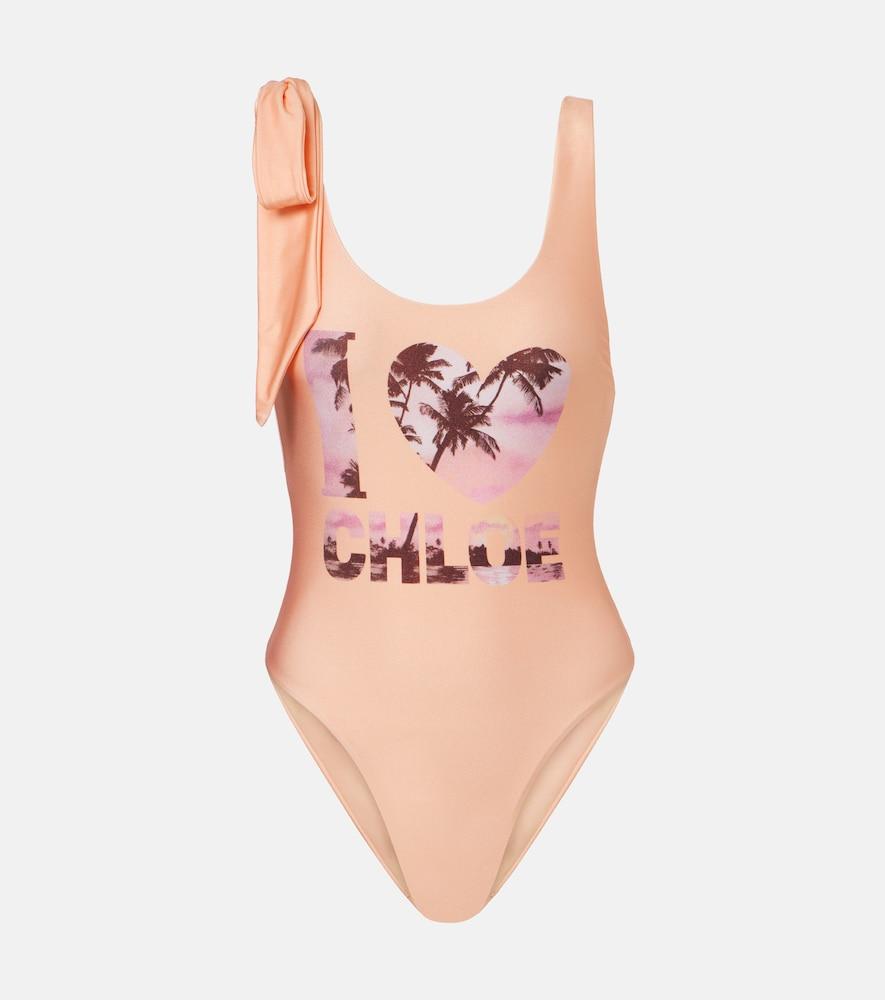chloé printed swimsuit