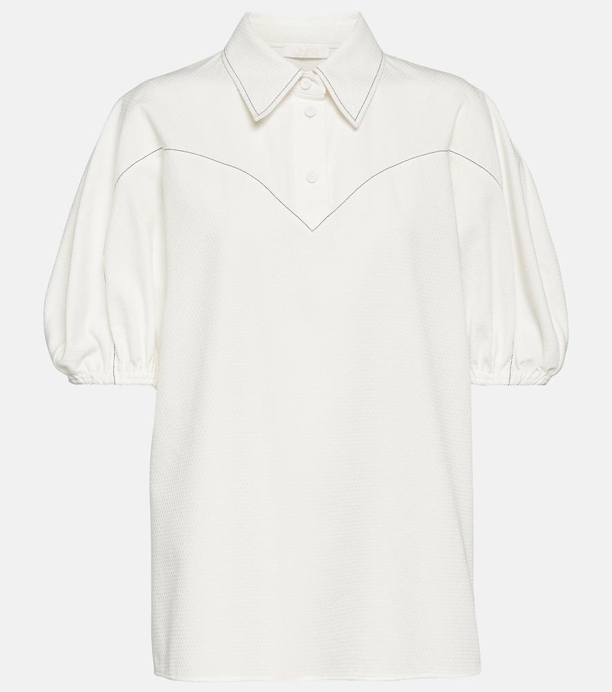 chloé puff-sleeve cotton blouse