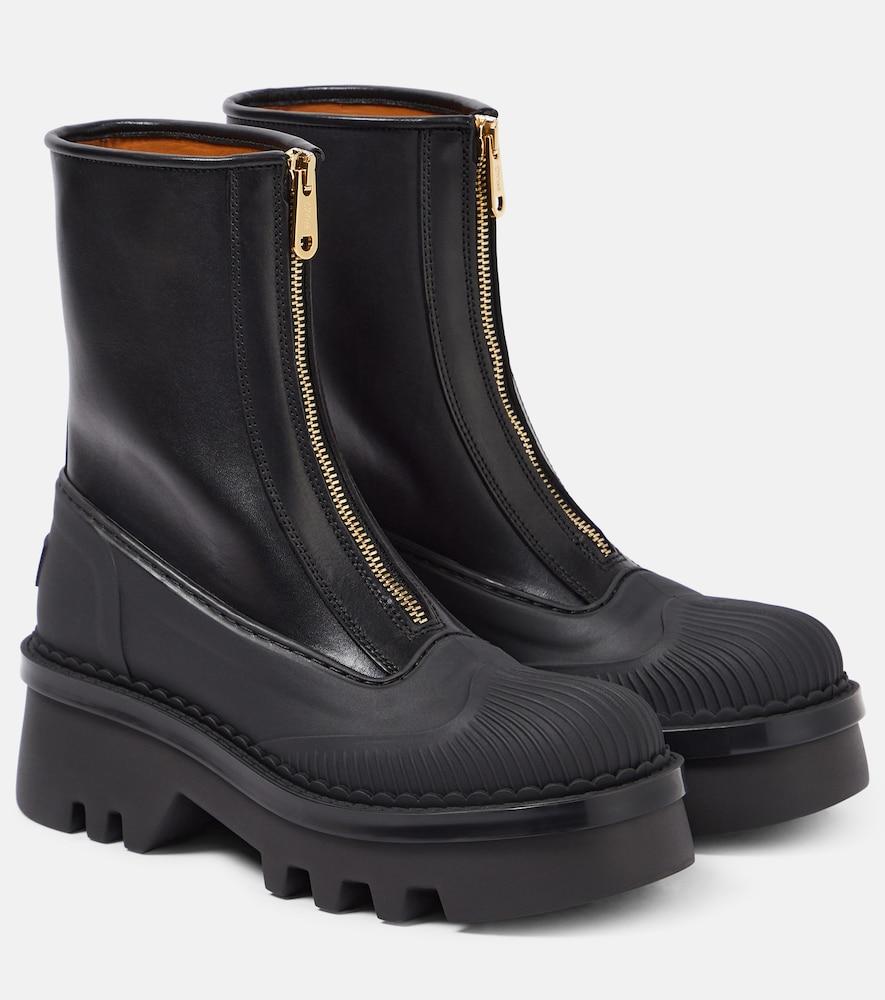 chloé raina leather ankle boots