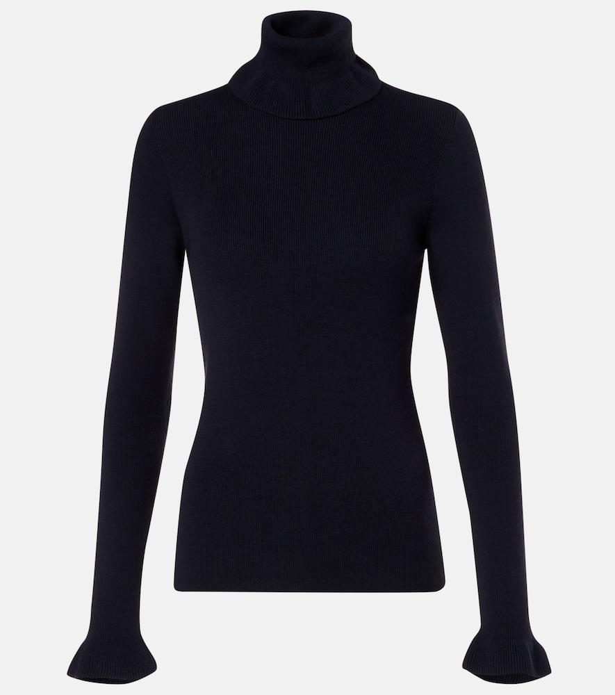 chloé ribbed-knit cotton and wool turtleneck sweater