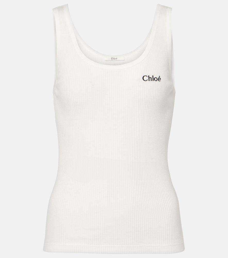 chloé ribbed-knit cotton tank top