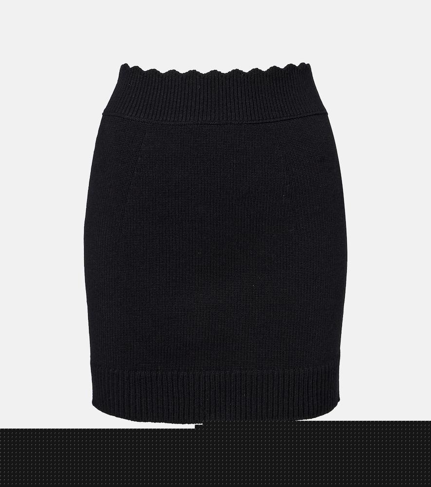 chloé ribbed-knit wool and cashmere miniskirt