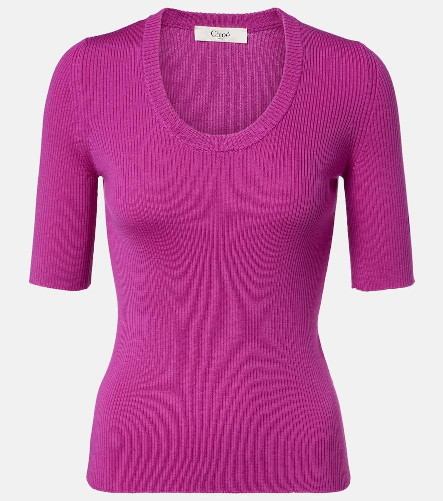 chloé ribbed-knit wool top