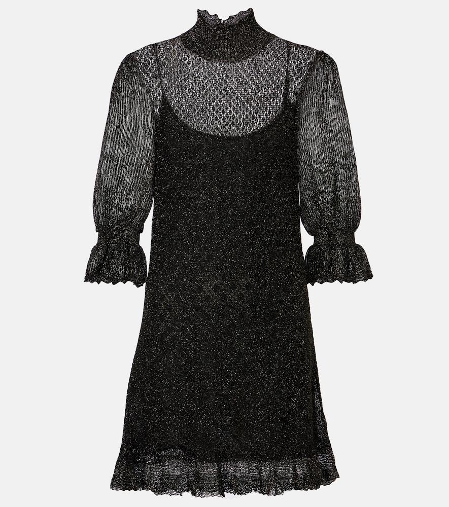 chloé ruffled lamé minidress