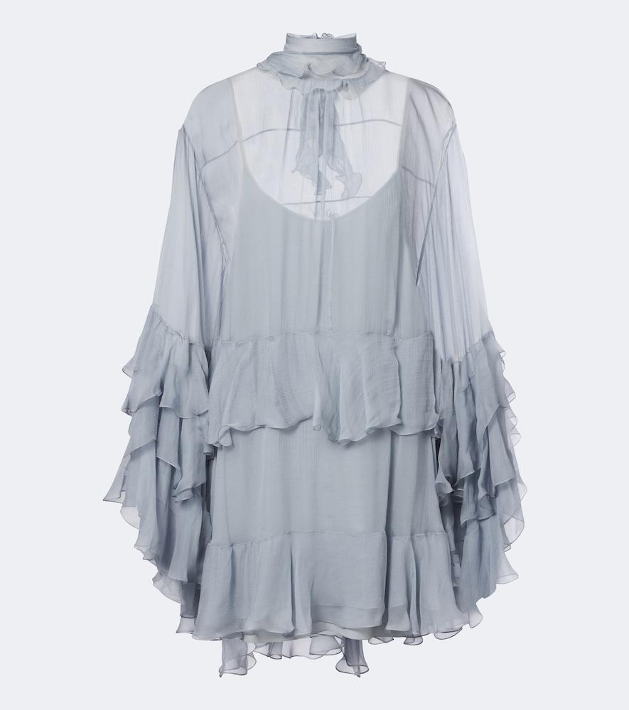 chloé ruffled muslin minidress