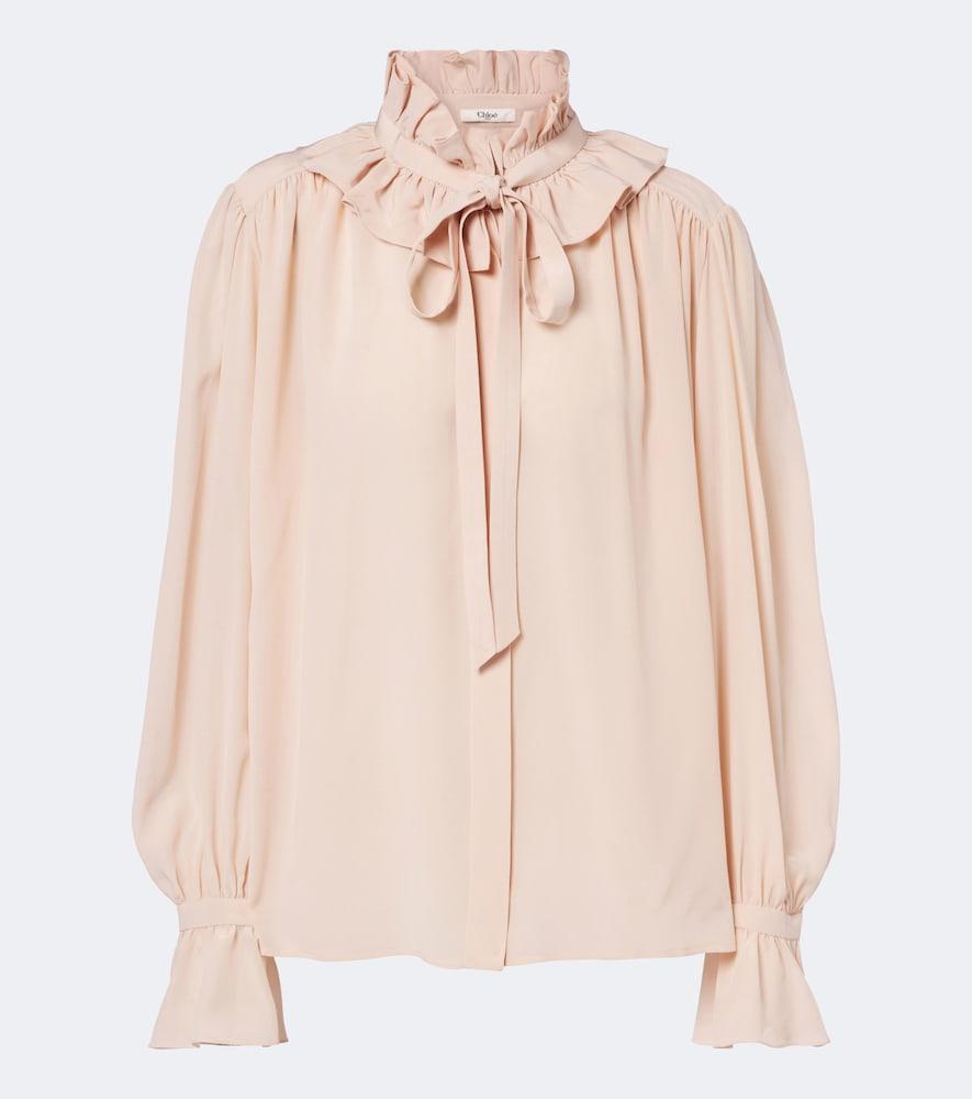 chloé ruffled silk chiffon blouse