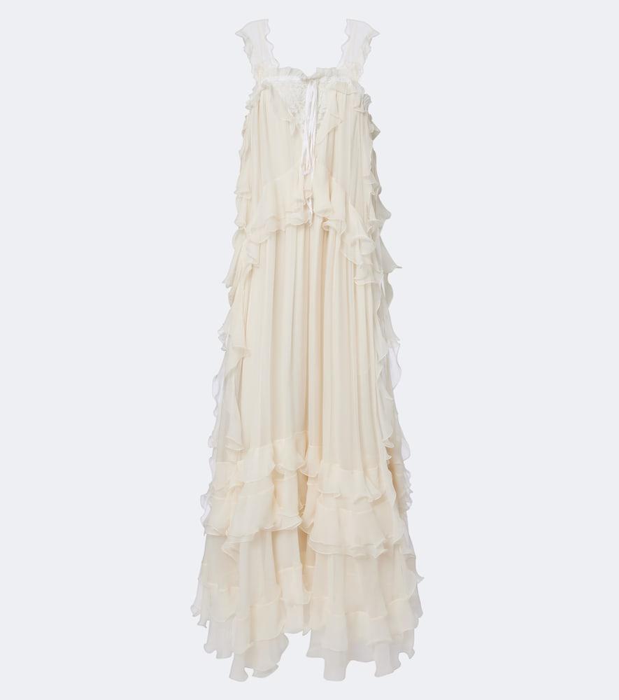 chloé ruffled silk muslin maxi dress