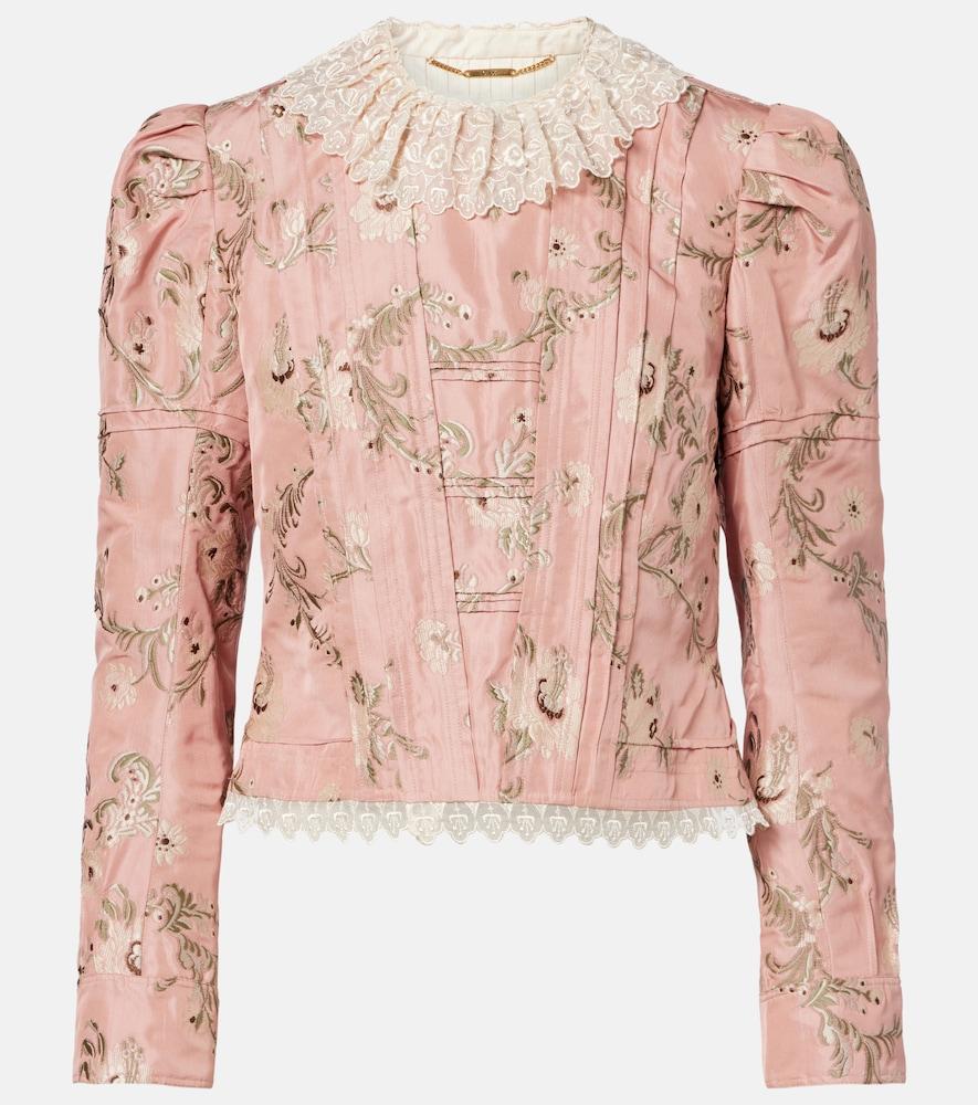 chloé silk-blend taffeta jacquard jacket