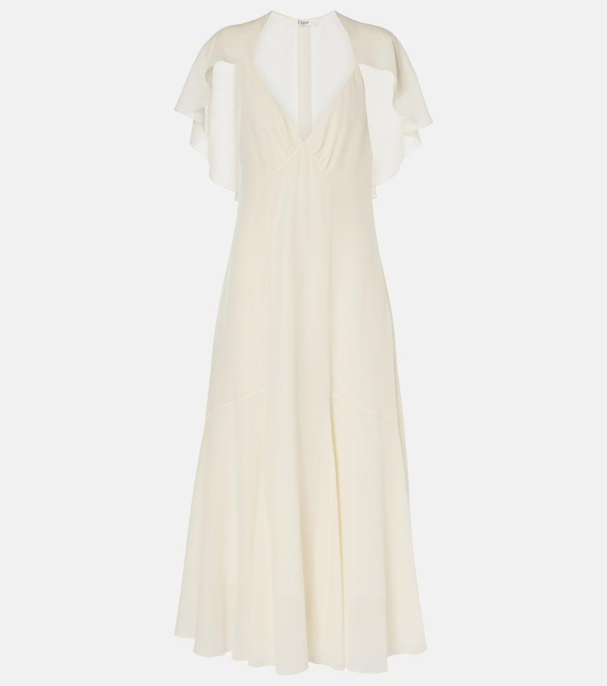 chloé silk chiffon midi dress