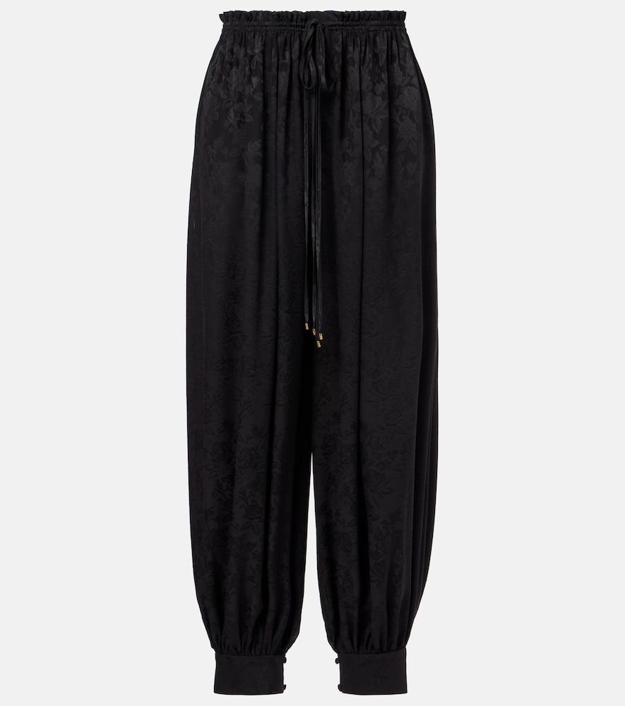 chloé silk jacquard wide-leg pants