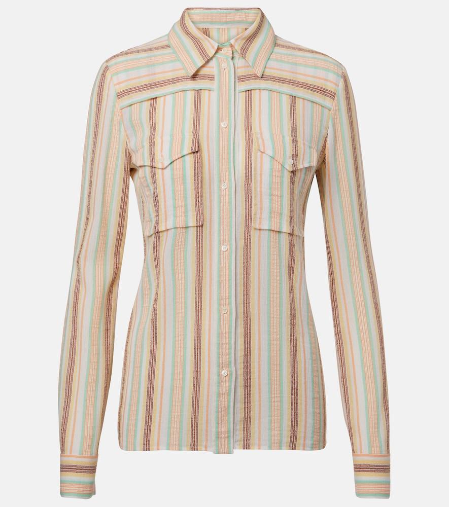 chloé striped cotton crêpon shirt