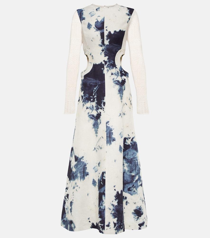 chloé tie-dye cutout midi dress