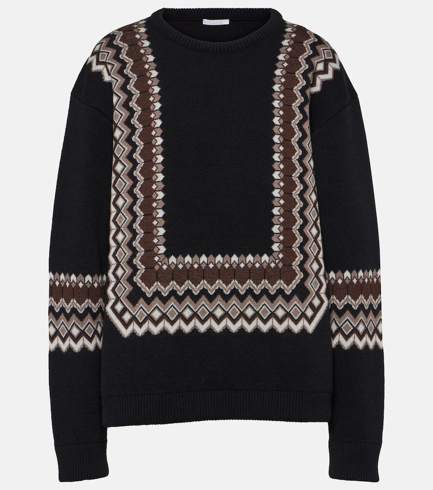 chloé wool-blend jacquard sweater
