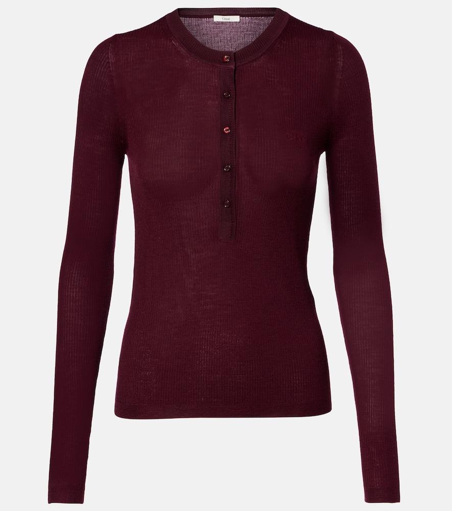 chloé wool henley shirt