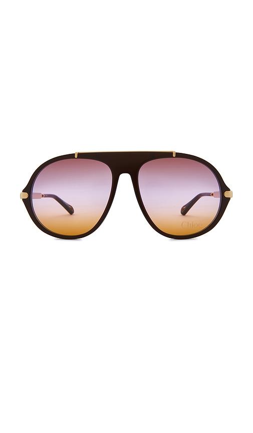 chloe aly sunglasses in burgundy.
