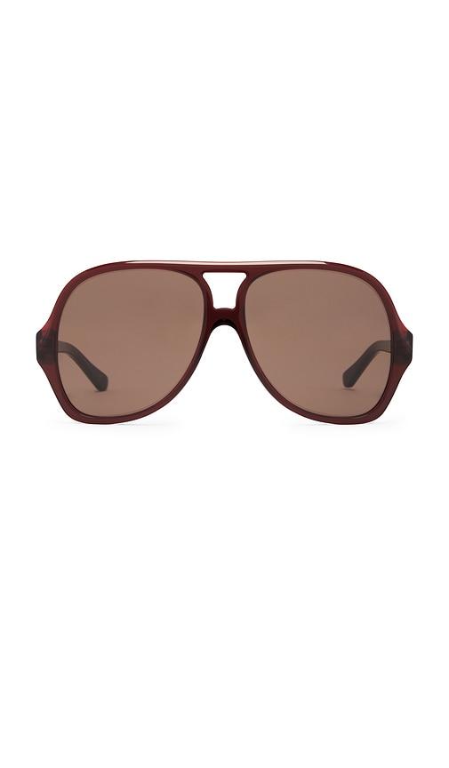 chloe aviator sunglasses in brown.