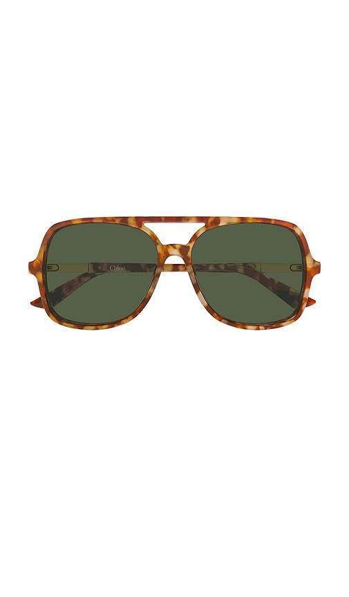 chloe aviator sunglasses in brown.
