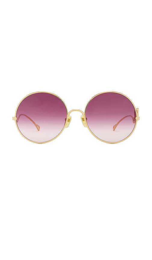 chloe chlo? iconic sunglasses in metallic gold.