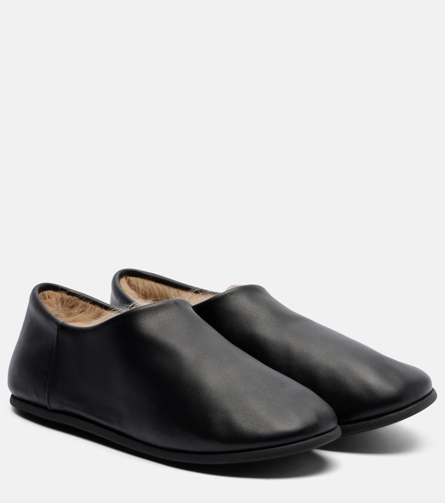 christen big bootie leather slip-on shoes