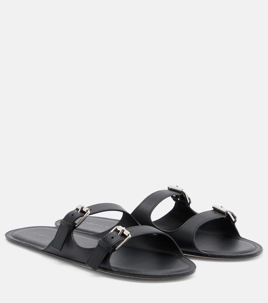 christen double belt leather sandals
