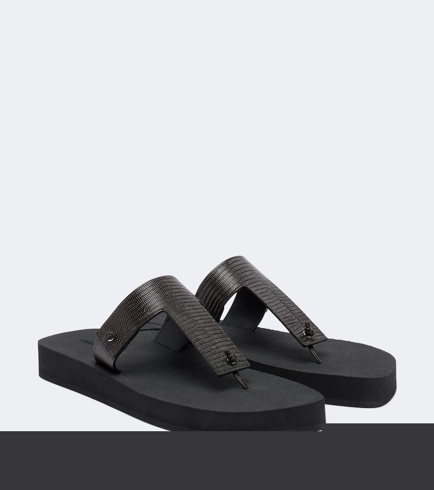 christen edge leather thong sandals