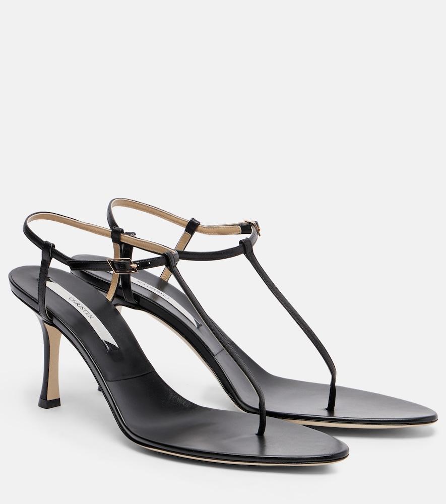 christen mono strap 75 leather thong sandals