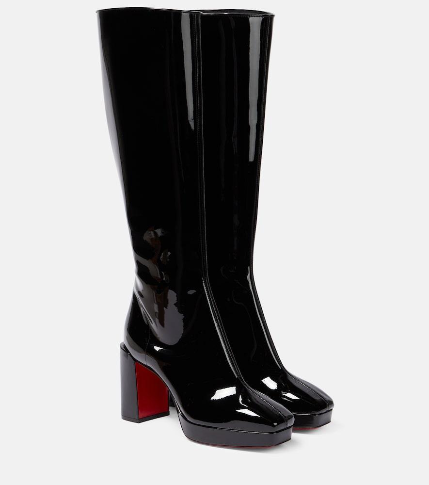 christian louboutin alleo 90 patent leather knee-high boots