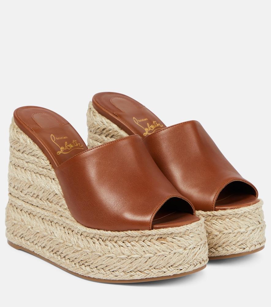 christian louboutin ariella zeppa leather espadrille wedges