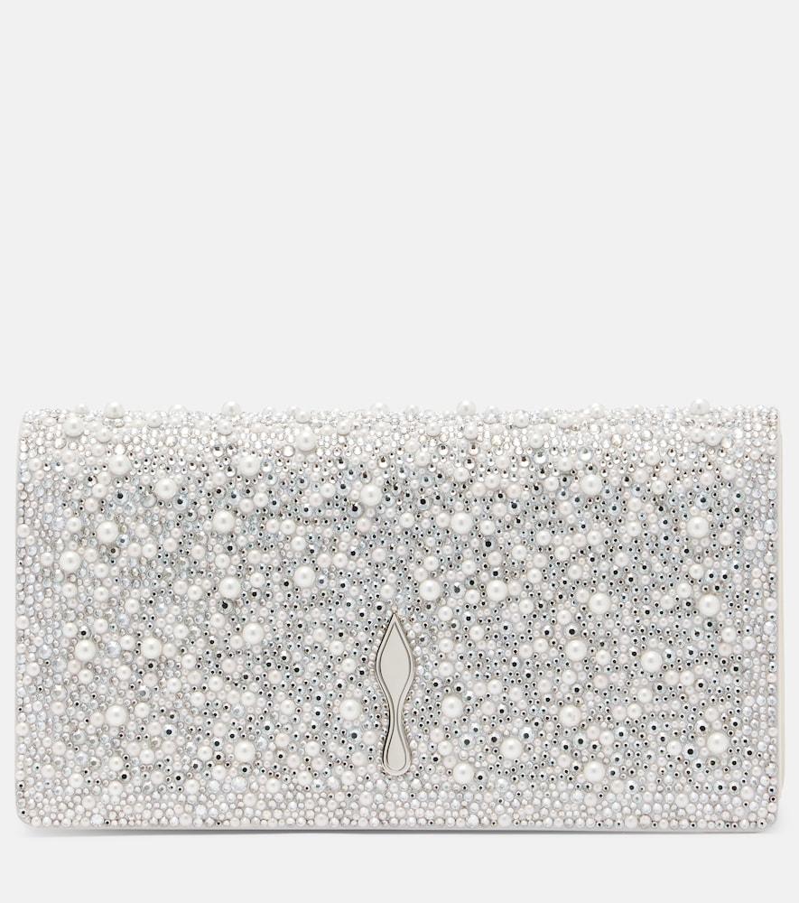 christian louboutin bettina embellished leather clutch