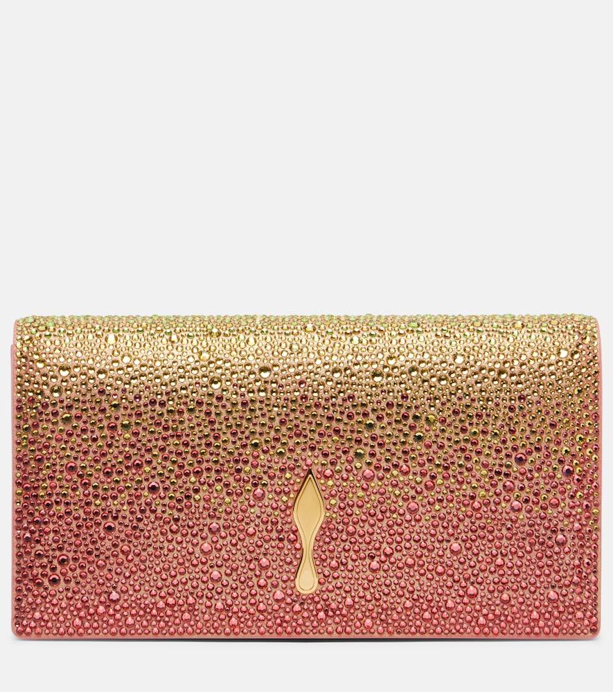 christian louboutin bettina embellished leather clutch