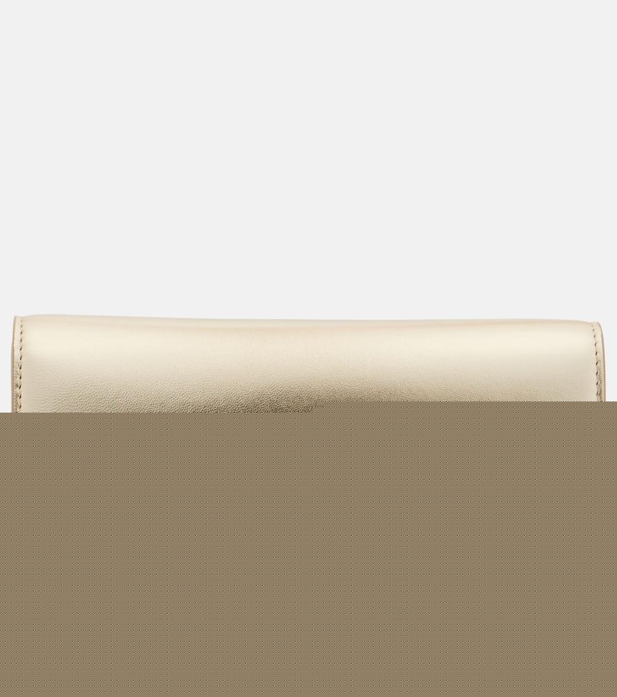 christian louboutin bettina small metallic leather clutch