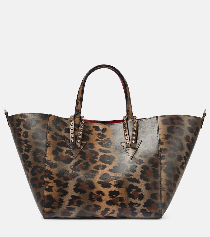 christian louboutin cabachic small leopard-print tote bag