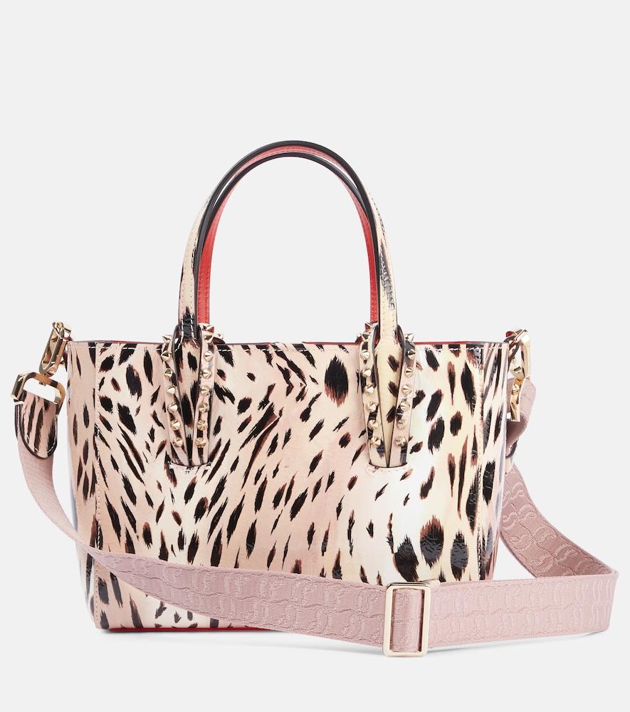 christian louboutin cabata mini leopard-print leather tote bag
