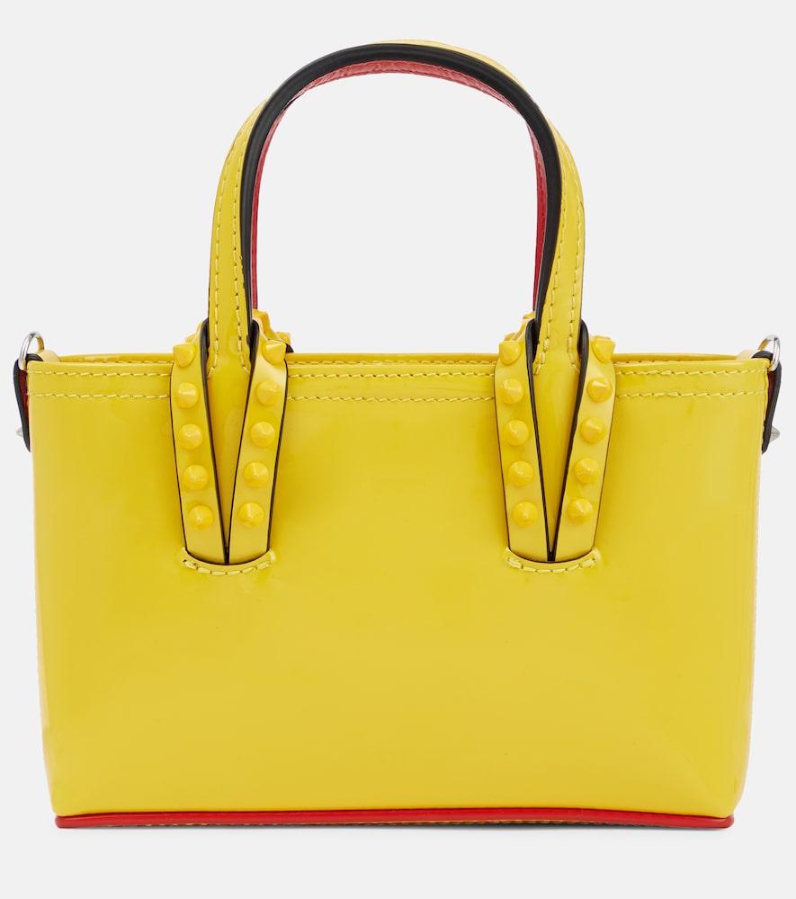 christian louboutin cabata nano patent leather tote bag