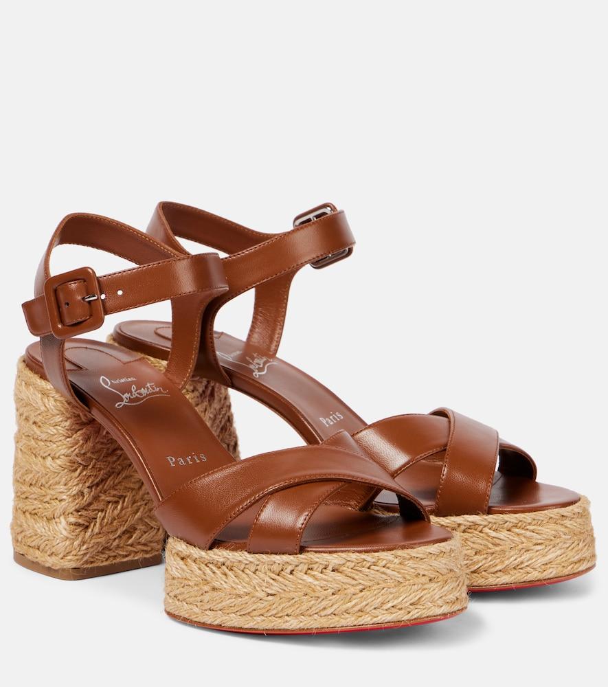 christian louboutin calakala 85 leather espadrille sandals