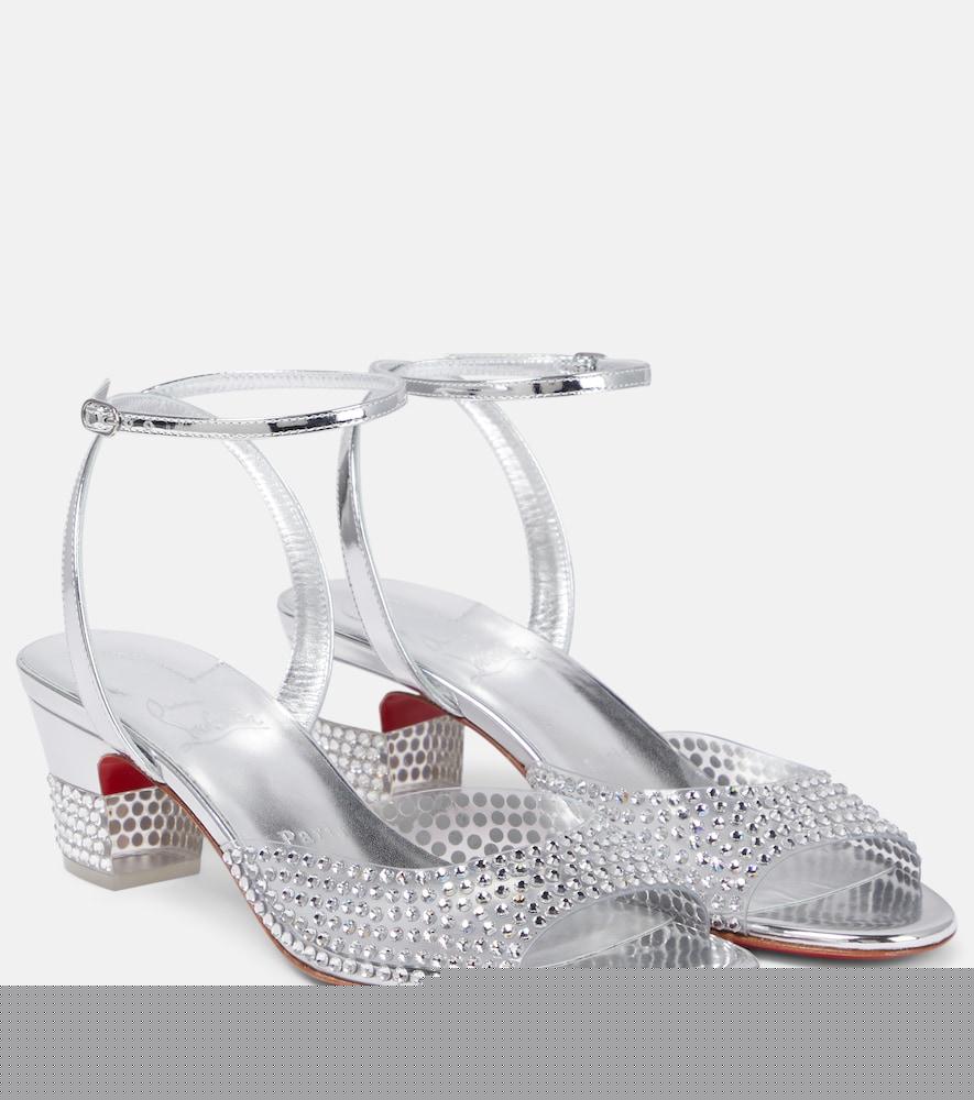 christian louboutin cassandrissima embellished pvc sandals