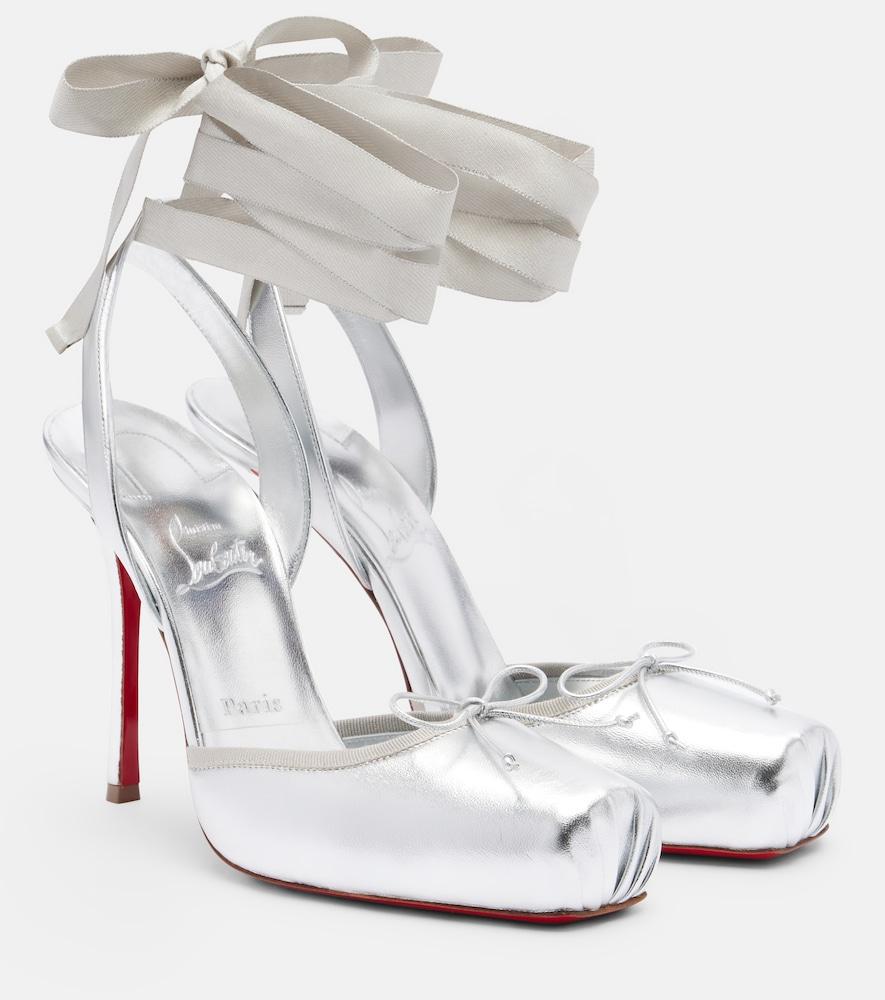 christian louboutin cassia metallic leather pumps