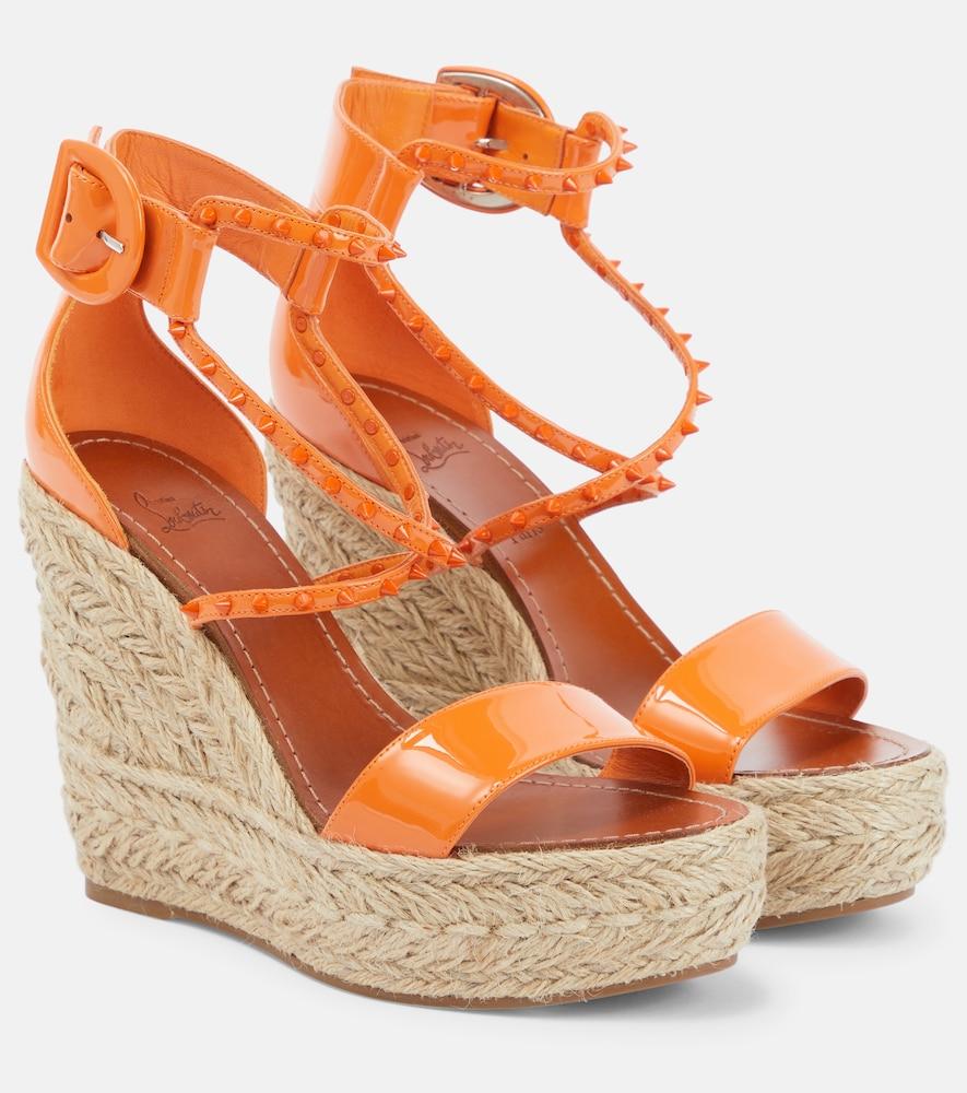 christian louboutin chocazeppa 120 embellished wedge sandals