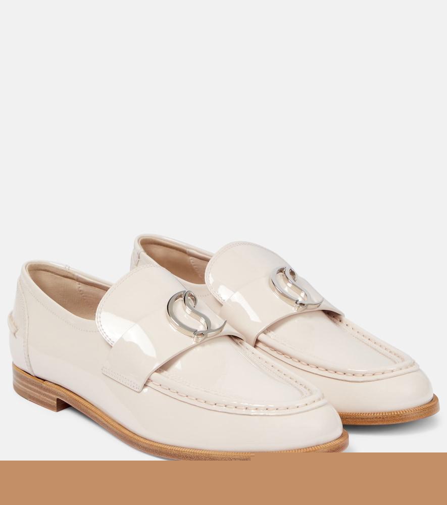christian louboutin cl moc patent leather loafers
